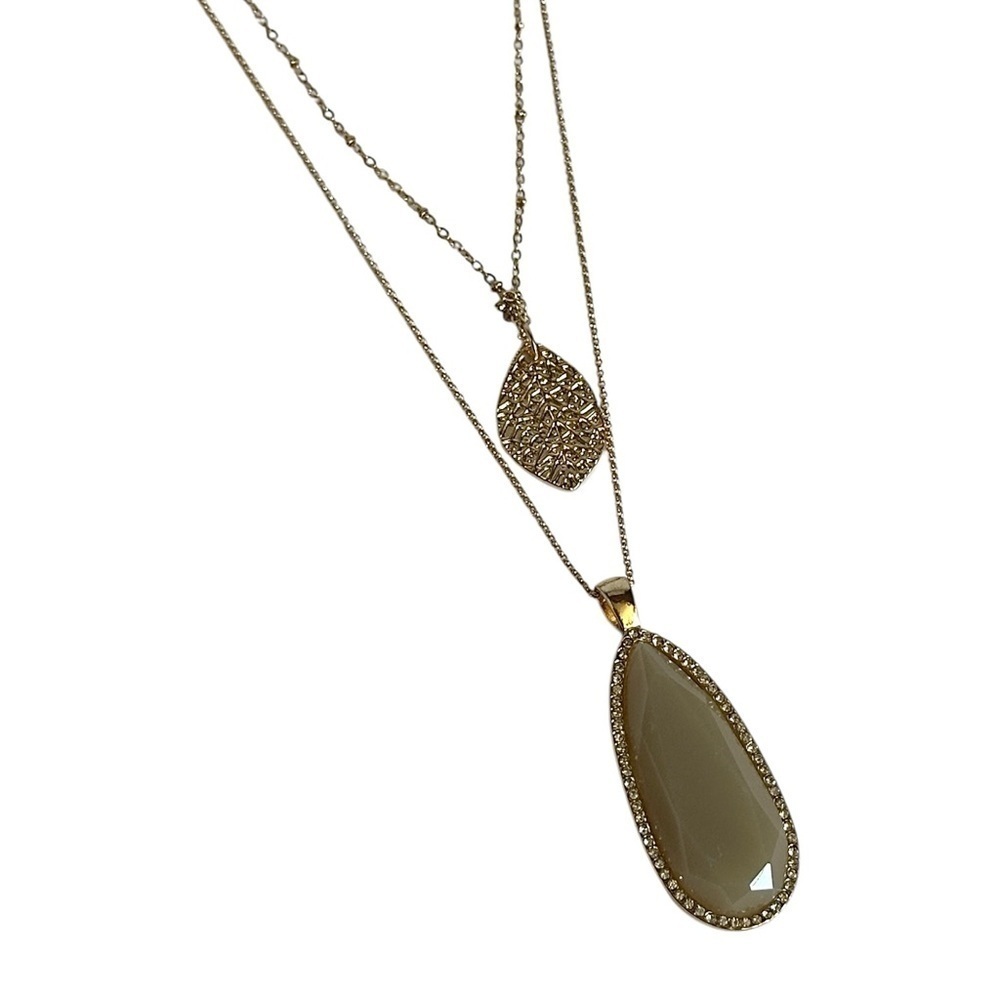 🌺 Lauren Conrad Gold Opera-Length Layered Necklace – 36” Pendant Chain NWT